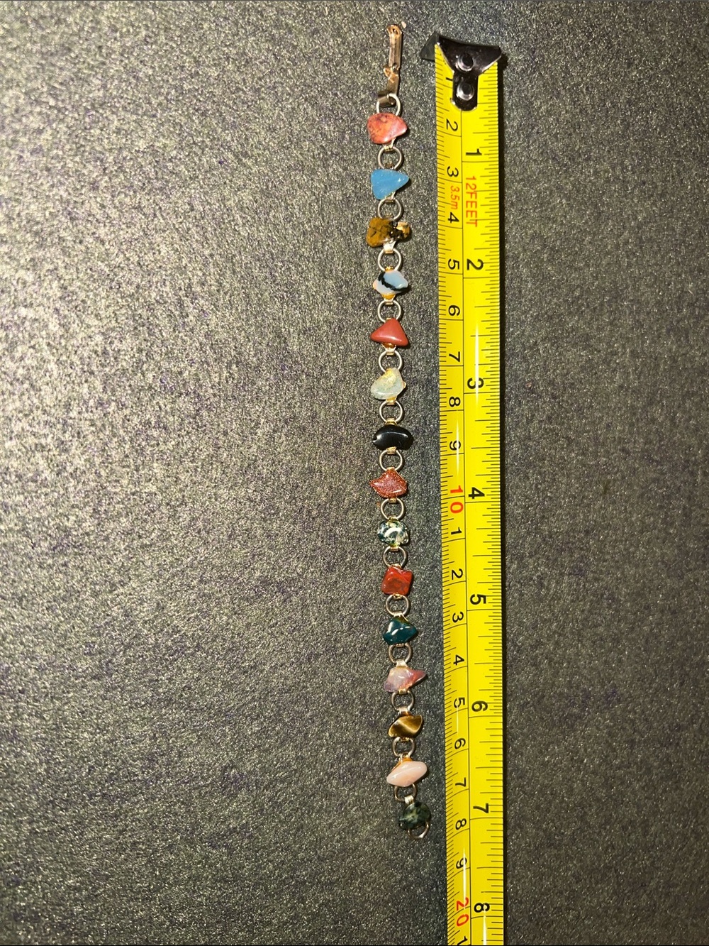 Multicolor gemstone bracelet 7”